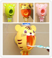 Cartoon Toothpaste Dispenser Strong Suction Sucker Bathroom Accessories Set Toothbrush Holder Automatic Tooth Brush Holder Child