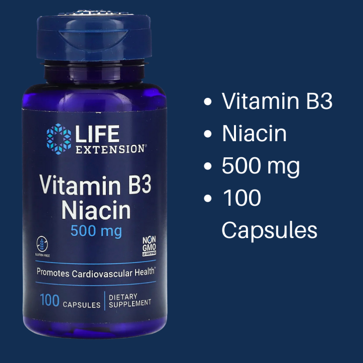 Life Extension BioActive B6 B12 Complete Niacin No Flush 60