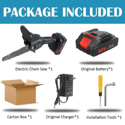 1500W 88V 6 Inch Electric Chain Saw With 12PCS Woodworking Cordless Pruning ChainSaw Garden Power Tool