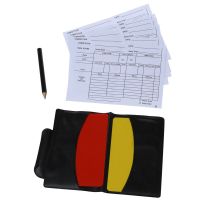 Box for football match referee red and yellow cards