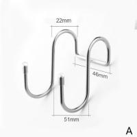 ตะขอที่แขวนกระเป๋าเหล็กรูปตัวเอสคู่สำหรับประตูตู้อุปกรณ์จัดระเบียบผนังห้องครัว1ชิ้น