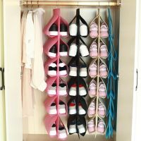 ที่เก็บรองเท้าแบบแขวน ที่เก็บรองเท้า ชั้นวางรองเท้า (คละสี) รุ่น Shoe-rack-hanging-cloth-3Jun-J1