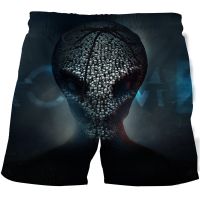 Extra-terrestrial Terror Shorts Men 3D Printed Hawaii Beach Shorts Summer Surf Swimsuit Swim Trunks Cool Ice Shorts Male Casual