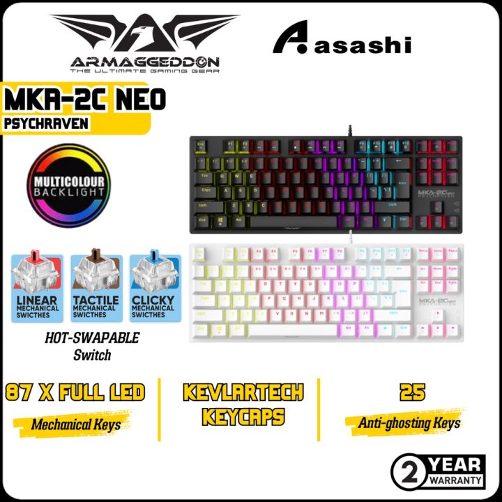 Armaggeddon MKA-2C Neo PsychRaven (87 Keys) Clicky / Tactile / Linear ...