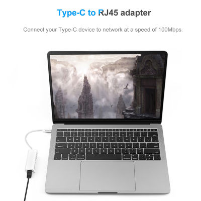 USB 3.1ประเภท C เป็น RJ45 100Mbps อะแดปเตอร์เครือข่าย LAN Ethernet แปลงสำหรับ MacBook แล็ปท็อป USB-C เครื่อง