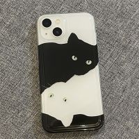 【YF】﹉  Cats Transparent iPhone 13 14 12 XR XS X 7 8 SE2 Soft Back Cover