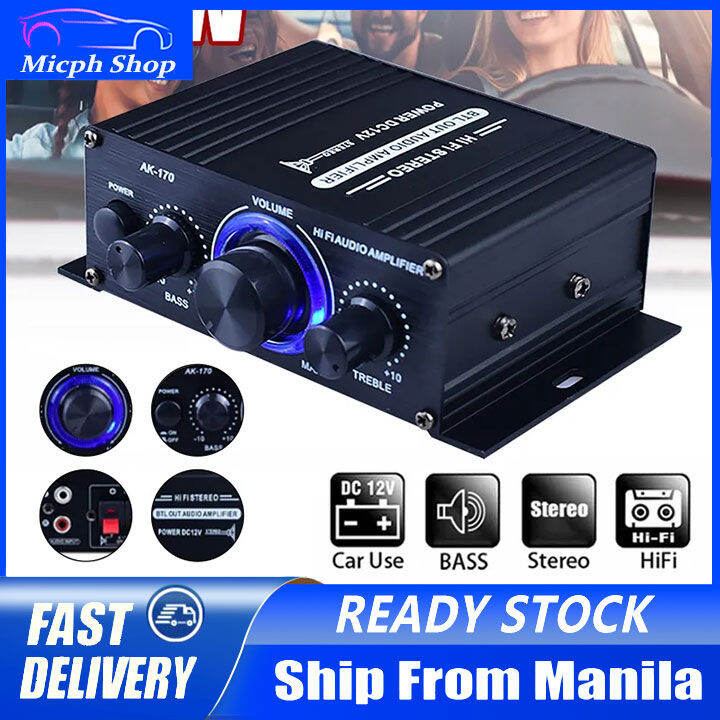 🥇[24 hours delivery] AK170 400W Home Theater Amplifiers Mini 12V 2