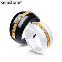 Kemstone สแตนเลสสตีลคริสตัลชุบทอง Elegant แหวนสตรีสำหรับเครื่องประดับของขวัญ