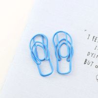 ALLTU 10pcs Blue house slipper shape paper clip Fun bookmark Office school stationery mark