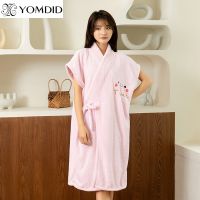 【DT】hot！ YOMDID 140x90cm Wearable Coral Fleece Womens Skirt Absorbent Sling Shower Dry