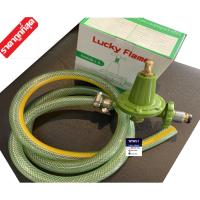 Lucky flame หัวปรับแก๊สแรงดันสูง พร้อมสาย 2 เมตร และ ตัวรัดสาย ของแท้ 100%