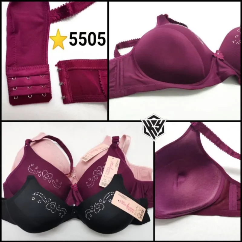 5502｜D Cup Plus Size 46-52 Women's Full Cup Cotton Coverage Non Wired Bra  No Dawai Bra Baju Dalam Wanita 无钢圈内衣