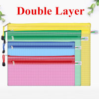 1PC Double Layer Document Folder Thicken PP A4 A5 Bill B5 File Bag Office Paper Organizers