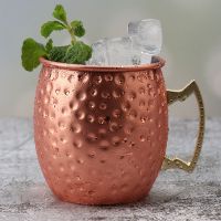 【lz】☇  Aço Moscow Mule Caneca Banhado Cerveja Copo De Vinho Caneca De Cocktail Com Alça