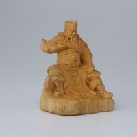 Wood carving Chinese ancient general Guan Yu, wood crafts gift Home desktop decoration office ornaments (A1087)