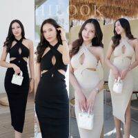 เดรสยาวไขว้คอ Sexy Dress ป้าย Hilook ต969