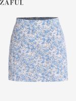 ZAFUL Womens Floral Embroidered Eyelet Mini Skirt