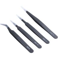 4x tweezers pointed tweezers metal tweezers anatomically ESD 12 15