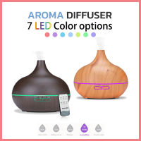 เครื่องพ่นไอน้ำอโรมา 7 LED Color Light 550ml Aroma Diffuser พร้อมรีโมทควบคุม ทำงานเงียบ ตัดไฟอัตโนมัติเมื่อน้ำหมด