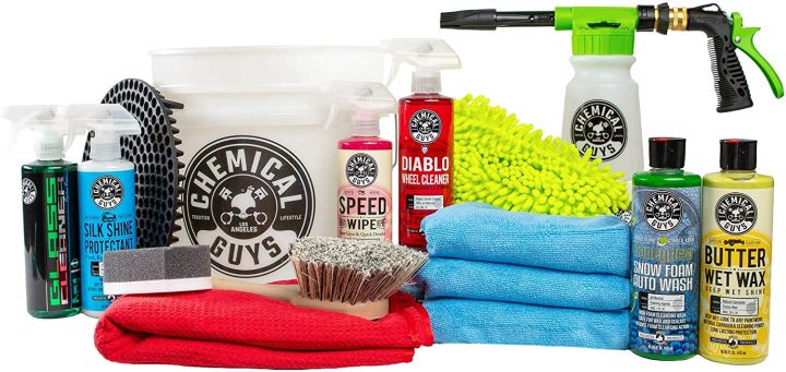 Chemical Guys HOL148 16-Piece Arsenal Builder Car Wash Kit with Foam Gun,  Bucket and (6) 16 oz Car Care Cleaning Chemicals (Works w/Garden Hose)  Lazada PH