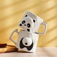 cartoon panda ceramic mug student for friends birthday gift high-value breakfast milk cup