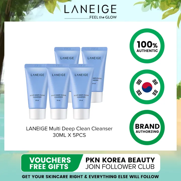 LANEIGE Multi Deep Clean Cleanser Facial Cleansing Foam (30MLX5PCS/30ML