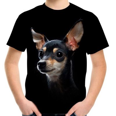 4-20Y Children Teen Fashion Animal Dog 3D Printing T-Shirt Girl Boy Cute Pets Chihuahua Casual T Shirt Kids Cool Party Tees Tops