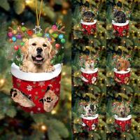 Cute Dog Christmas Tree Decoration Dog Socks Christmas Gifts Decorations Holiday Pendant Party C1F0