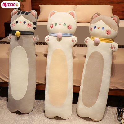 หมอน Boneka Mainan ยาวผ้าขนสัตว์รูปแมวการ์ตูน MSCOCO หมอนยัดตุ๊กตาผ้ากำมะหยี่สำหรับผู้ใหญ่เด็กผู้ชายและเด็กผู้หญิง