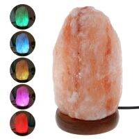 2018 High Efficiency Hand Carved USB Wooden Base Himalayan Rock Salt Lamp Air Purifier Night Light