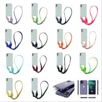 Lanyard Cord Rope Transparent Phone Case For iPhone 14 12 13 11 Pro XS Max Mini X XR 7 8 Plus SE Crossbody Necklace Strap Cover