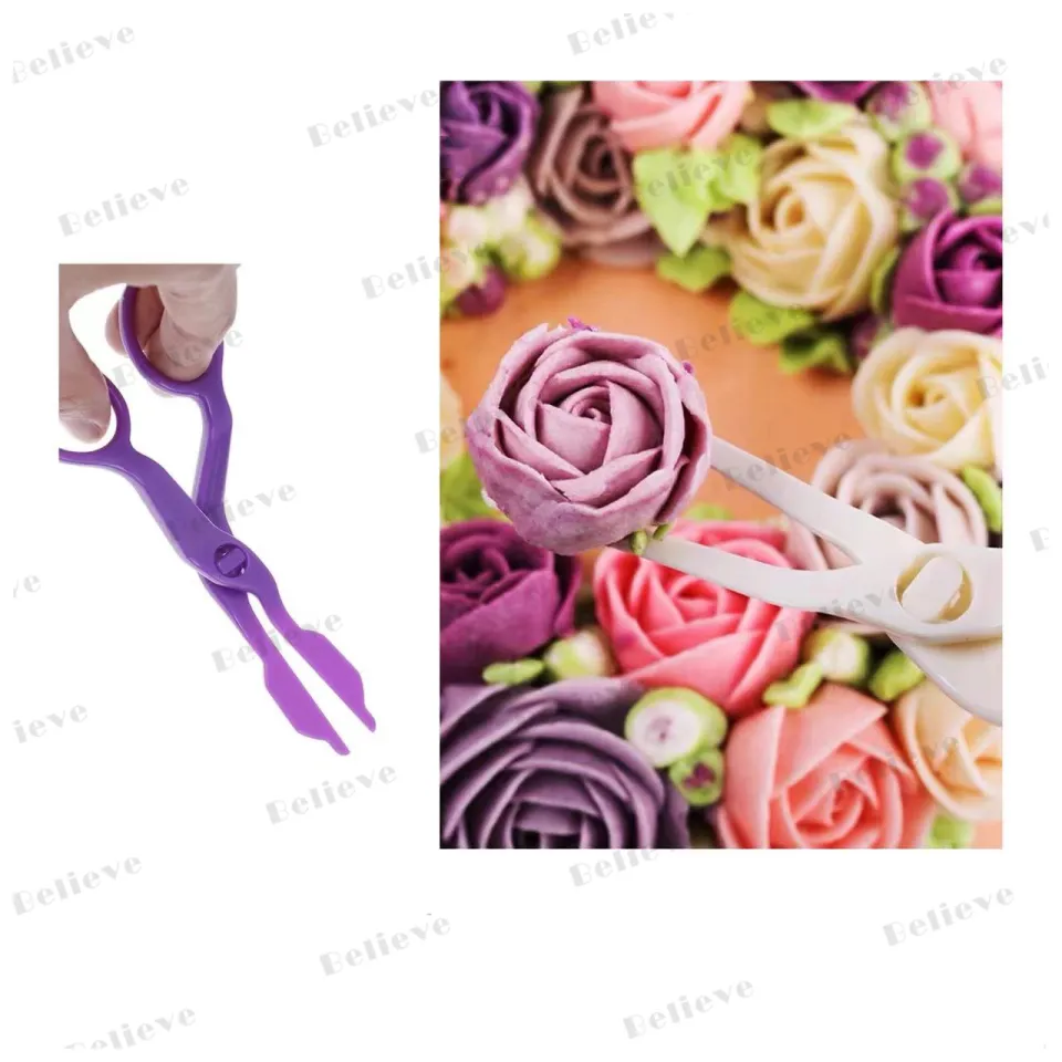 2pcs Piping Flower Scissors Nail Kitchen Baking Pastry Tool Rose