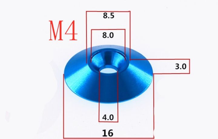 5-10ชิ้น-m8-m6-m5-m4อลูมิเนียมหลากสีสกรูหัวแบนร่มแบบมีร่องเว้าทรงกรวยสำหรับตกแต่ง