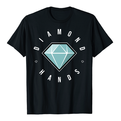 Diamond Hands Gme Stock Market Wht Text T Shirt Gamestonk Autist Stonk Market Bettors Tshirt 100% Cotton Tees Tops