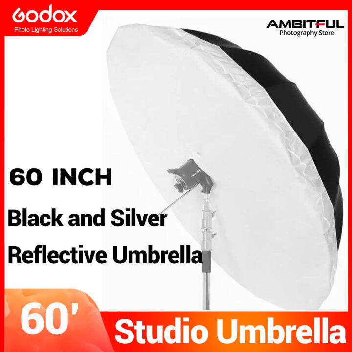 Godox 60 inch 150cm Silver Black Reflective Umbrella Studio Lighting