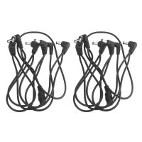 2X 6 Ways Electrode Harness Cable Copper Wire for Guitar Effects Power Supply Adapter Splitter Black