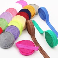 【CW】 5Yard Solid Color Shiny Fold Over Elastic FOE Spandex Rubber Band Thread Kids Hair Tie Headband Dress Lace Trim Sewing 5/8 quot; 15mm