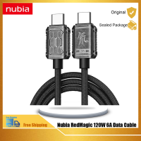 Nubia RedMagic 120W,สายไฟแบบถักโลหะชาร์จเร็ว20W 6A สายชาร์จ Flash เร็ว