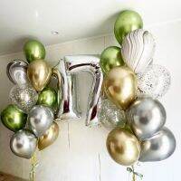 20pcs/lot 32inch Silver Number Foil Balloons 17 18 20 25 30 Years Old Adluts Kids Birthday Party Decora Metal Confetti Balls