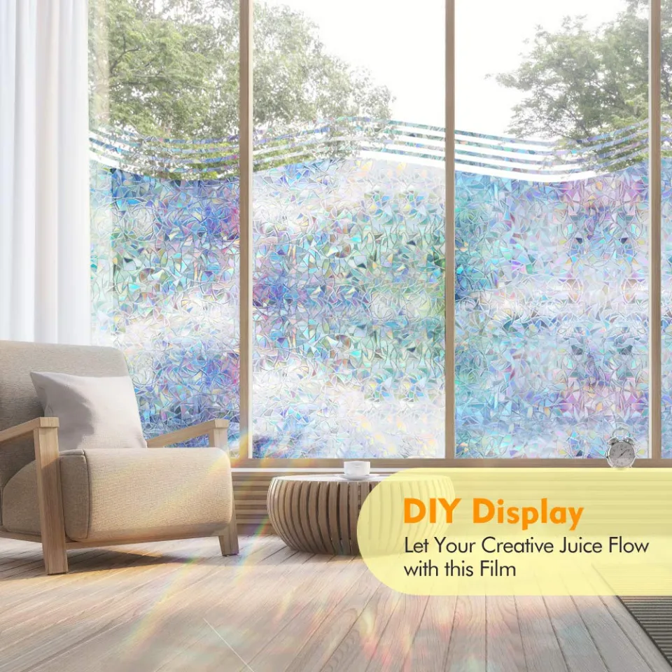 Buy Privacy Window Film No-glue Self Adhesive 3D Static Decorative Glass  Cling Stickers for Home Kitchen Office Anti-uv Online in India 
