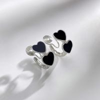 [COD] coil ear clip without piercing womens dark sweet cool heart earrings temperament cold love trendy high-end sense