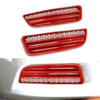 Front Bumper Honeycomb Fog Lamp Cover Tirm for Dodge Charger 2016 2017 2018 2019 2020 2021 SXT, Red