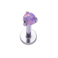 ASTM F136 Titanium Internally Threaded 3 Prongs Opal Labret Ring Piercing Jewelry OP38