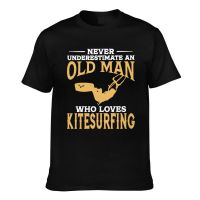 Novelty Tshirts DonT Underestimate An Old Man Who Loves Kitesurfing Funny Pattern Printed Tee