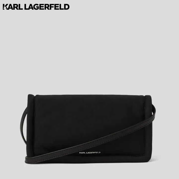 karl-lagerfeld-k-autograph-soft-nylon-phone-pouch-black-231w3224-เคสและซองมือถือ