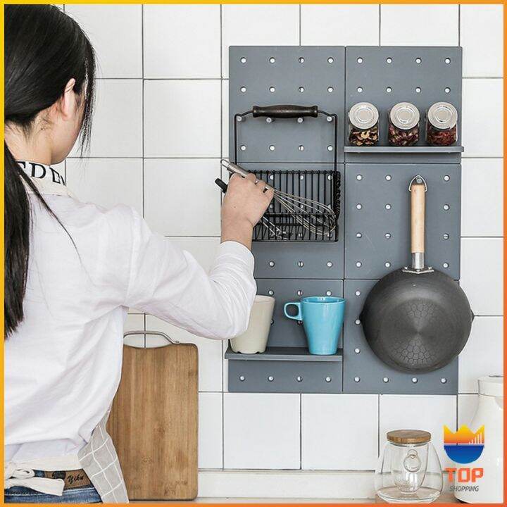 top-diy-ตกแต่งบ้าน-แผ่นวางของติดผนัง-ชั้นเก็บของพลาสติก-ติดตั้งง่าย-ไม่ต้องเจาะผนัง-storage-rack