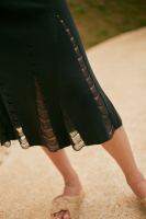 Rally Swing Skirt - กระโปรงสีดำแต่งชายรุ่ย