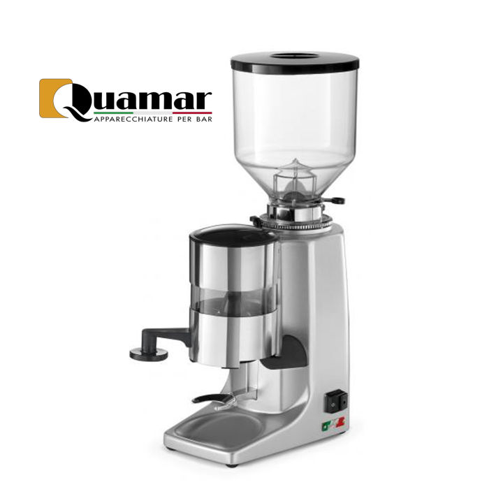Quamar รุ่น M80 TOP (Automatic Doser) สี Aluminium เครื่องบดเมล็ดกาแฟ ขนาดกลาง 420 วัตต์ จากอิตาลี Coffee Grinder เครื่องบดกาแฟ