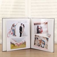 Linen Cover Picture Album Self-Adhesive Film DIY Handmade Scrapbook Memory Photo Book Sticky Type Grey Home Decor