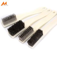 2pcs Stainless Steel Wire Brush Bristles Plastic Handle Jewelry Woodworking Craft Metal Cleaning